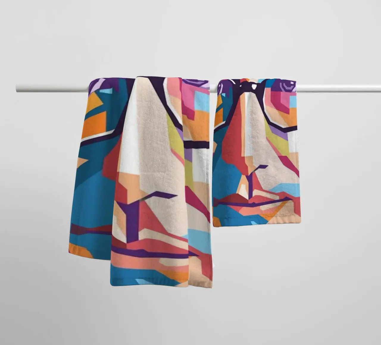 Erwin Schrodinger pop art portrait towel by Hantamrata