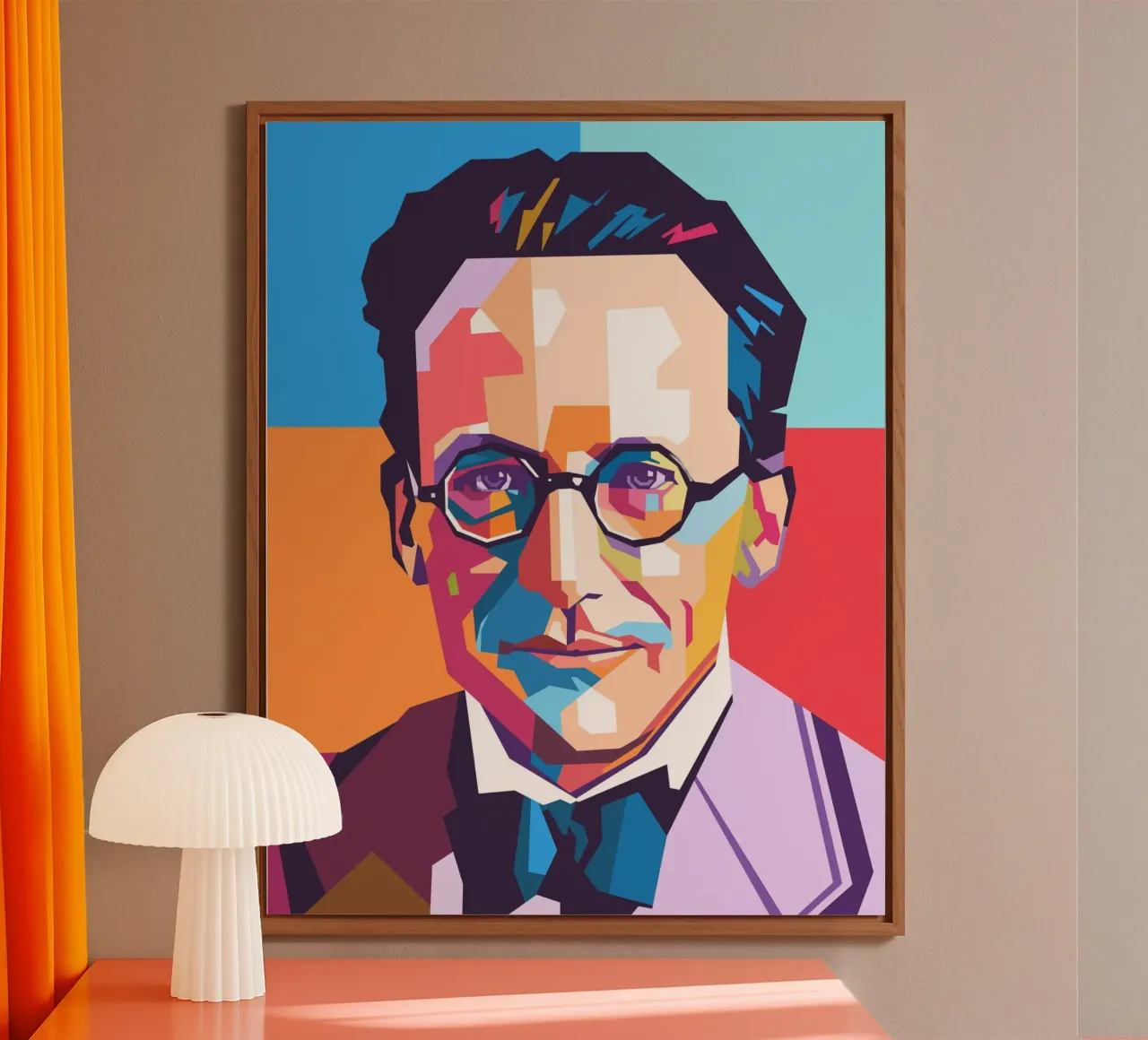 Erwin Schrodinger ritratto pop art alluminio dibond da Hantamrata