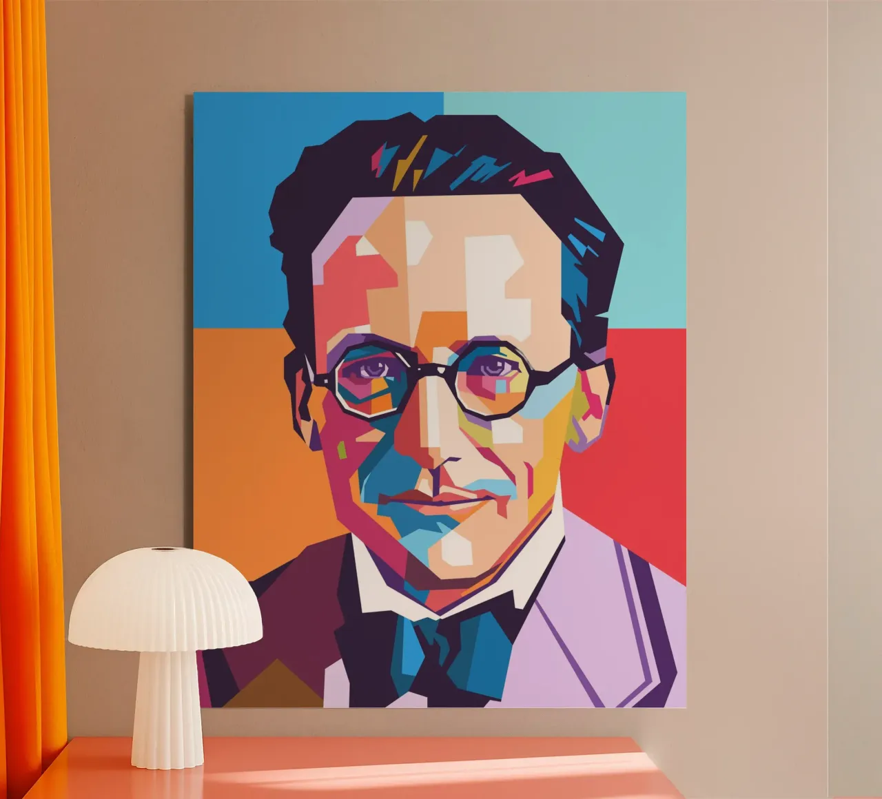 Erwin Schrodinger ritratto pop art alluminio dibond da Hantamrata