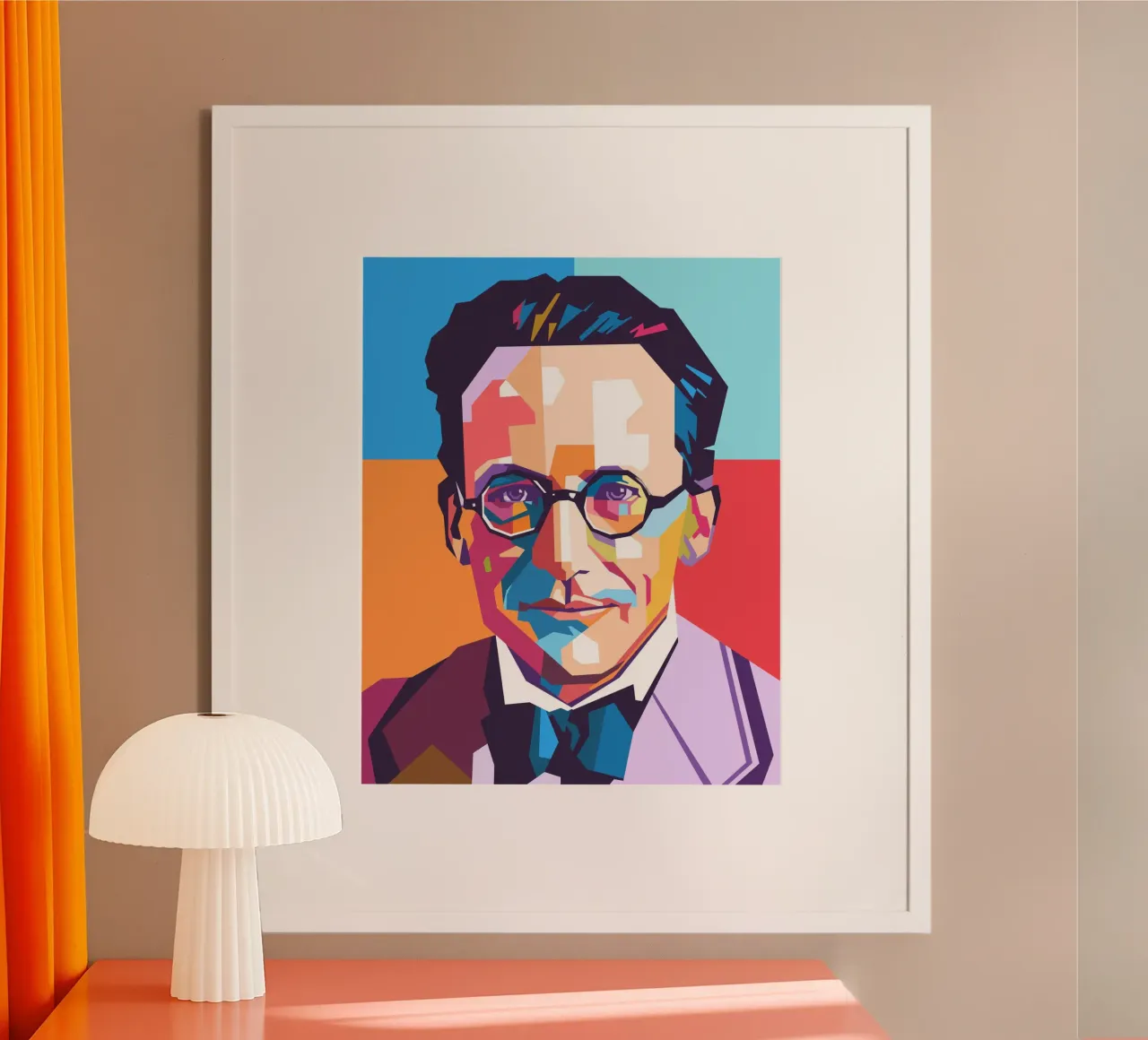 Erwin Schrodinger ritratto pop art poster da Hantamrata