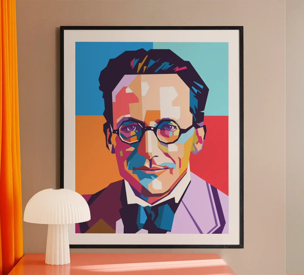 Erwin Schrodinger ritratto pop art poster da Hantamrata