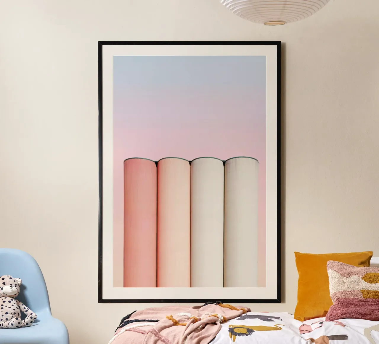 Crayon Chimneys @heysupersimi poster con telaio in legno da EyeEm Mobile GmbH