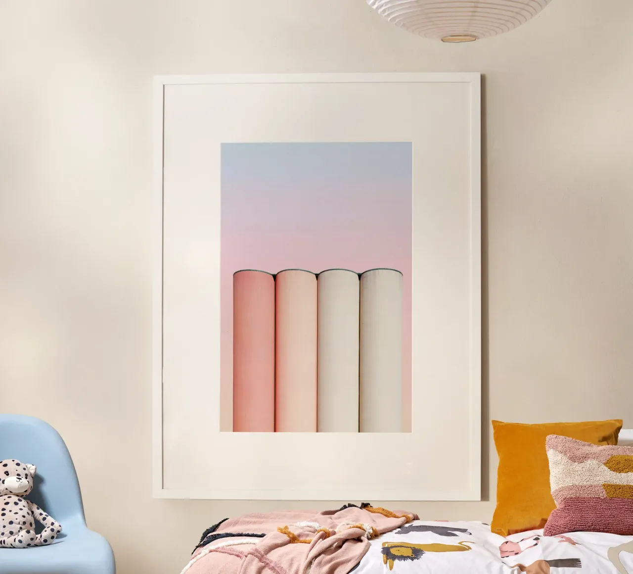 Crayon Chimneys @heysupersimi poster con telaio in legno da EyeEm Mobile GmbH