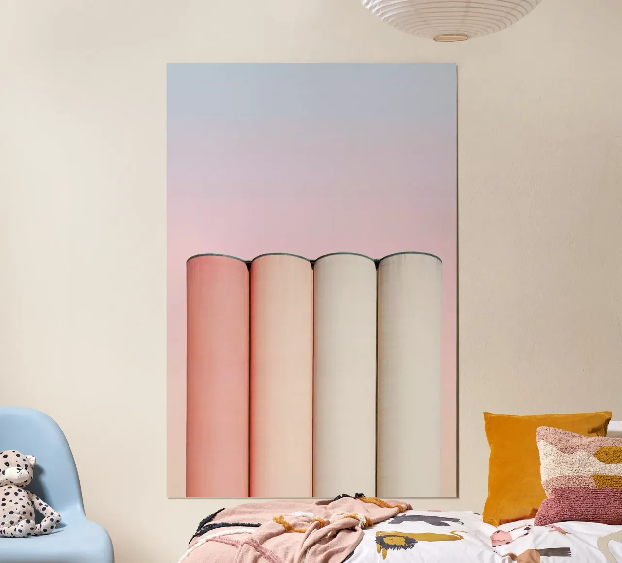 Crayon Chimneys @heysupersimi poster con telaio in legno da EyeEm Mobile GmbH