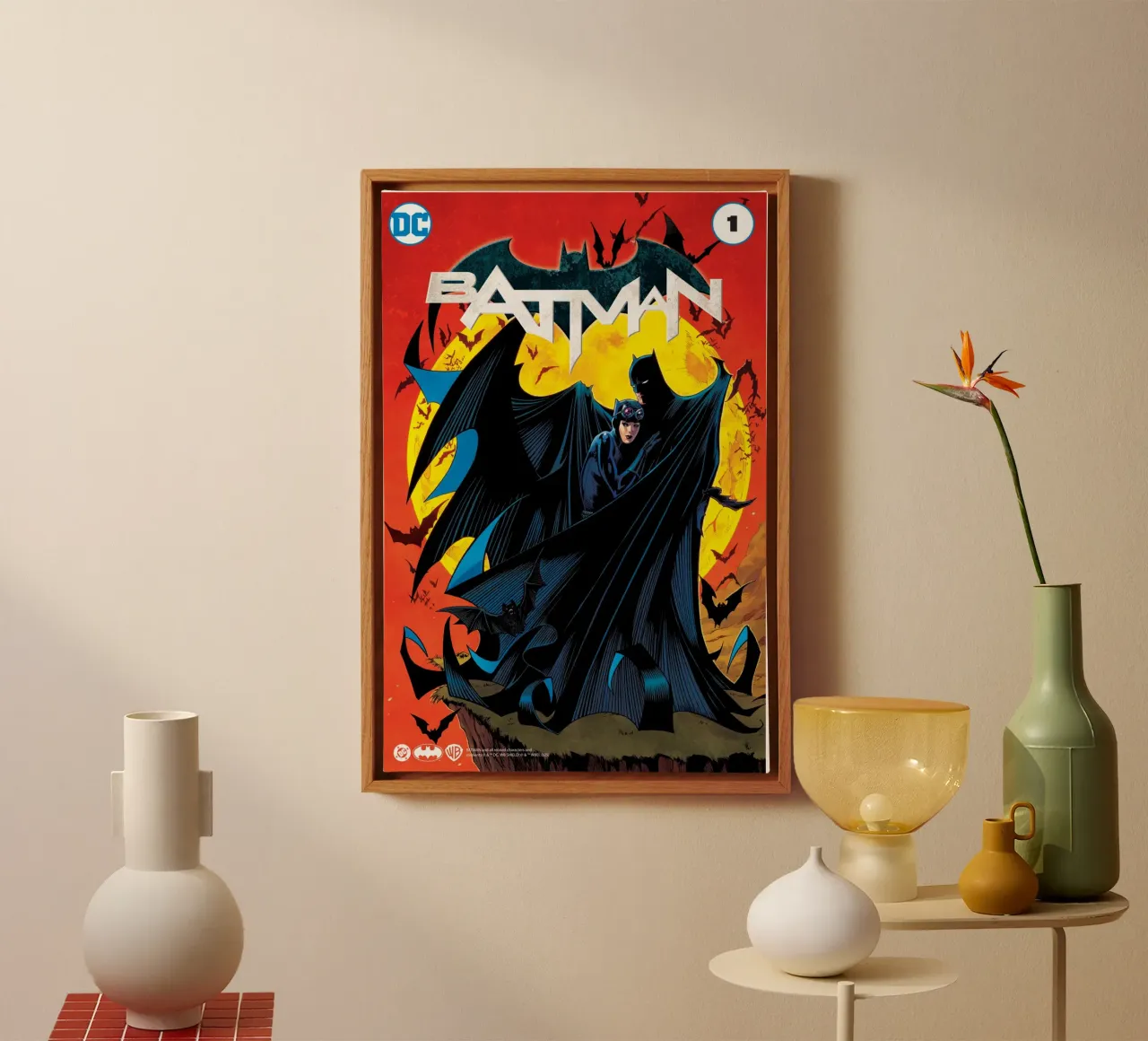 Batman #1 tela con Cornice a cassetta da Comic Covers by Warner Bros.