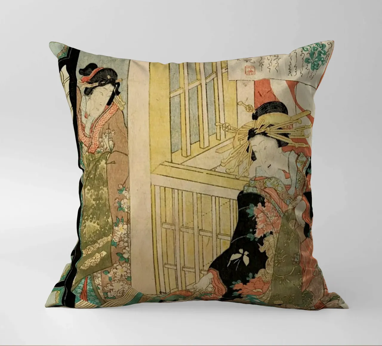 Kunisada - The Courtesan Shiratama cuscino da ARTOTHEK