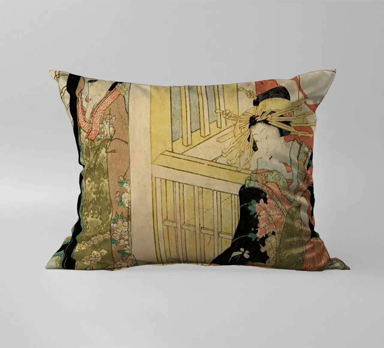 Kunisada - The Courtesan Shiratama cuscino da ARTOTHEK