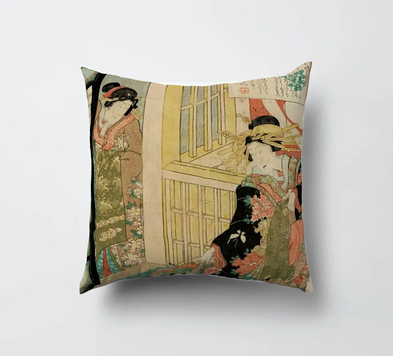 Kunisada - The Courtesan Shiratama cuscino da ARTOTHEK