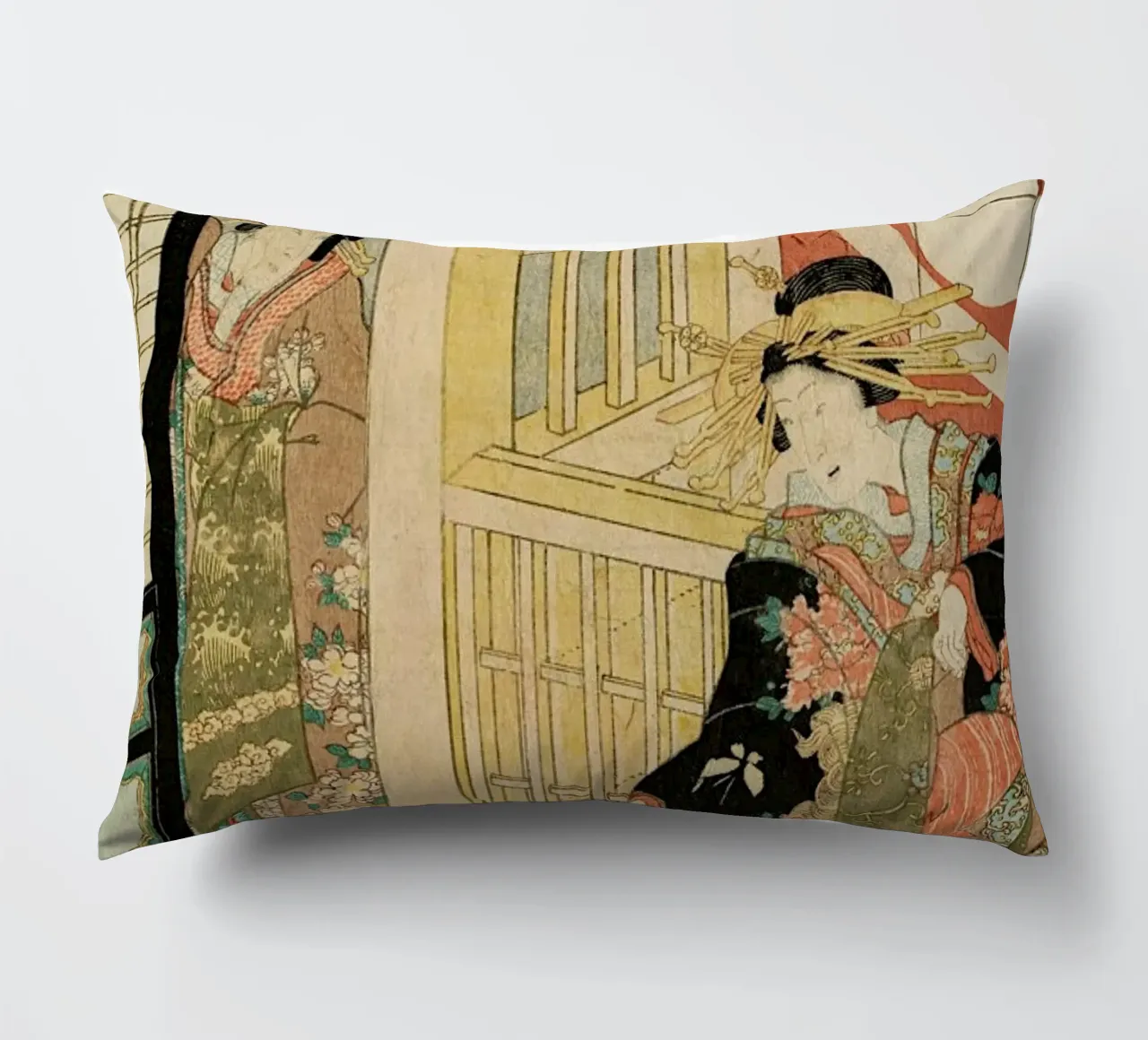 Kunisada - The Courtesan Shiratama cuscino da ARTOTHEK