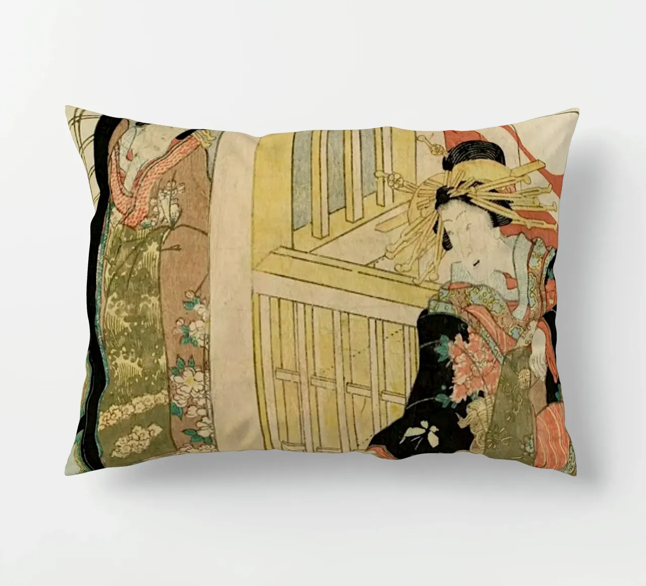 Kunisada - The Courtesan Shiratama cuscino da ARTOTHEK