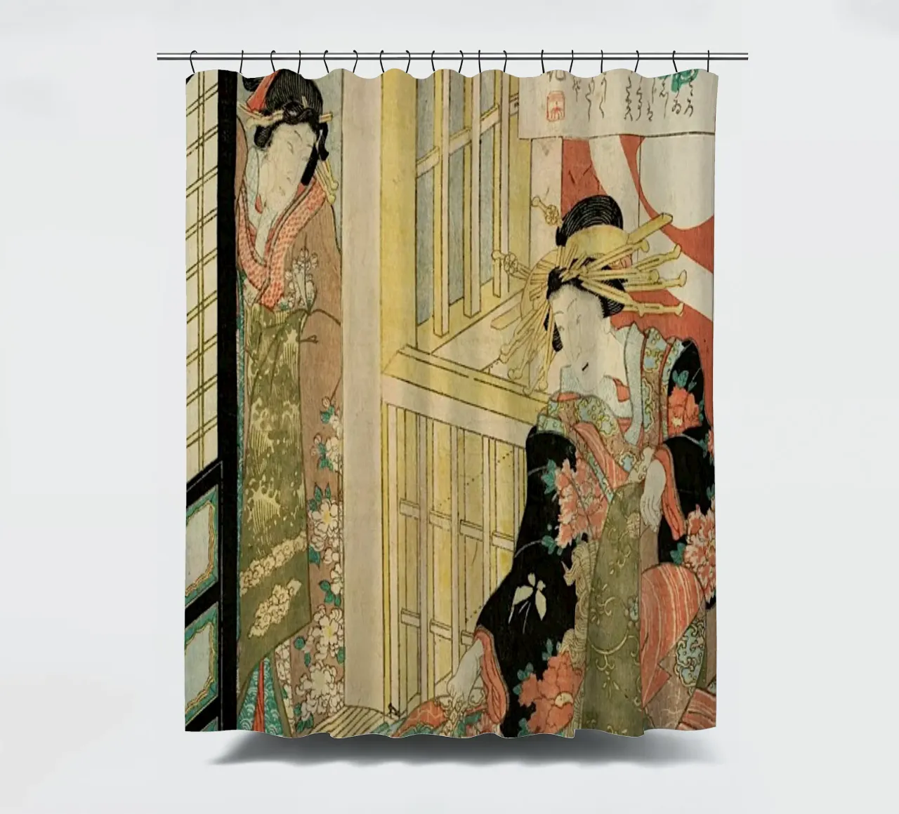 Kunisada - The Courtesan Shiratama tenda da doccia da ARTOTHEK