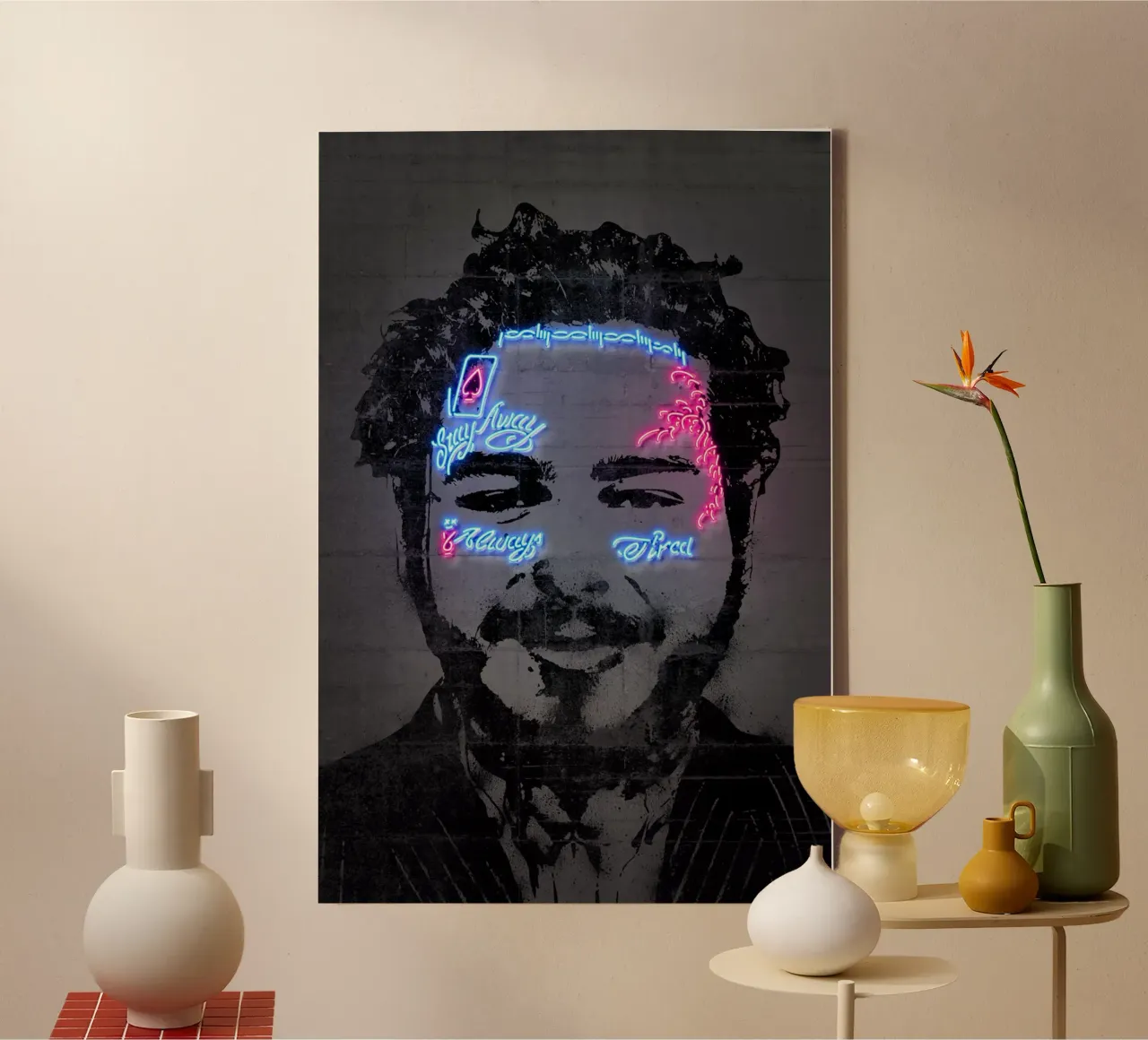 Post Malone canvas met Baklijst van Octavian