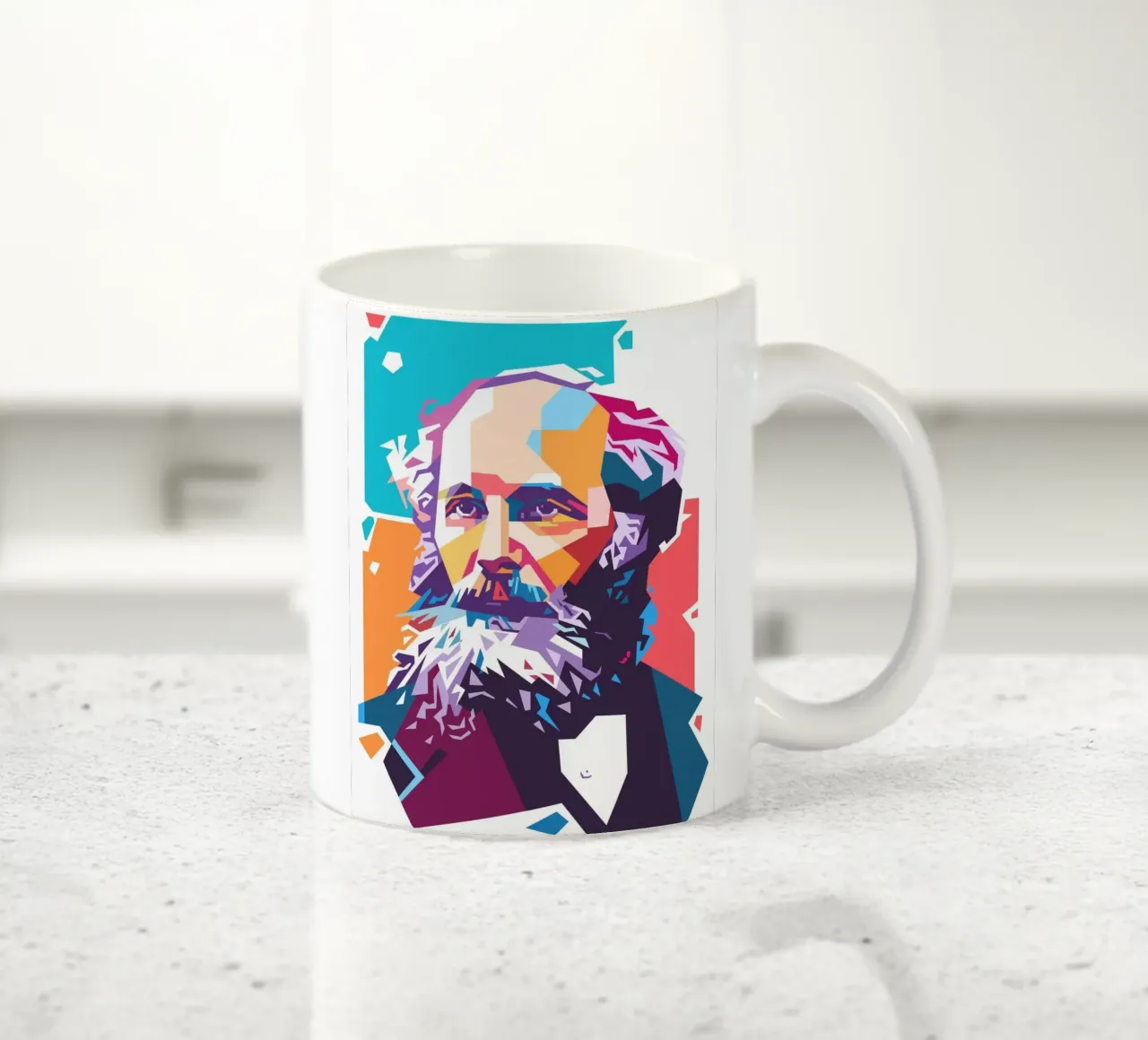 James Clerk Maxwell Pop-Art Keramik Tasse von Hantamrata
