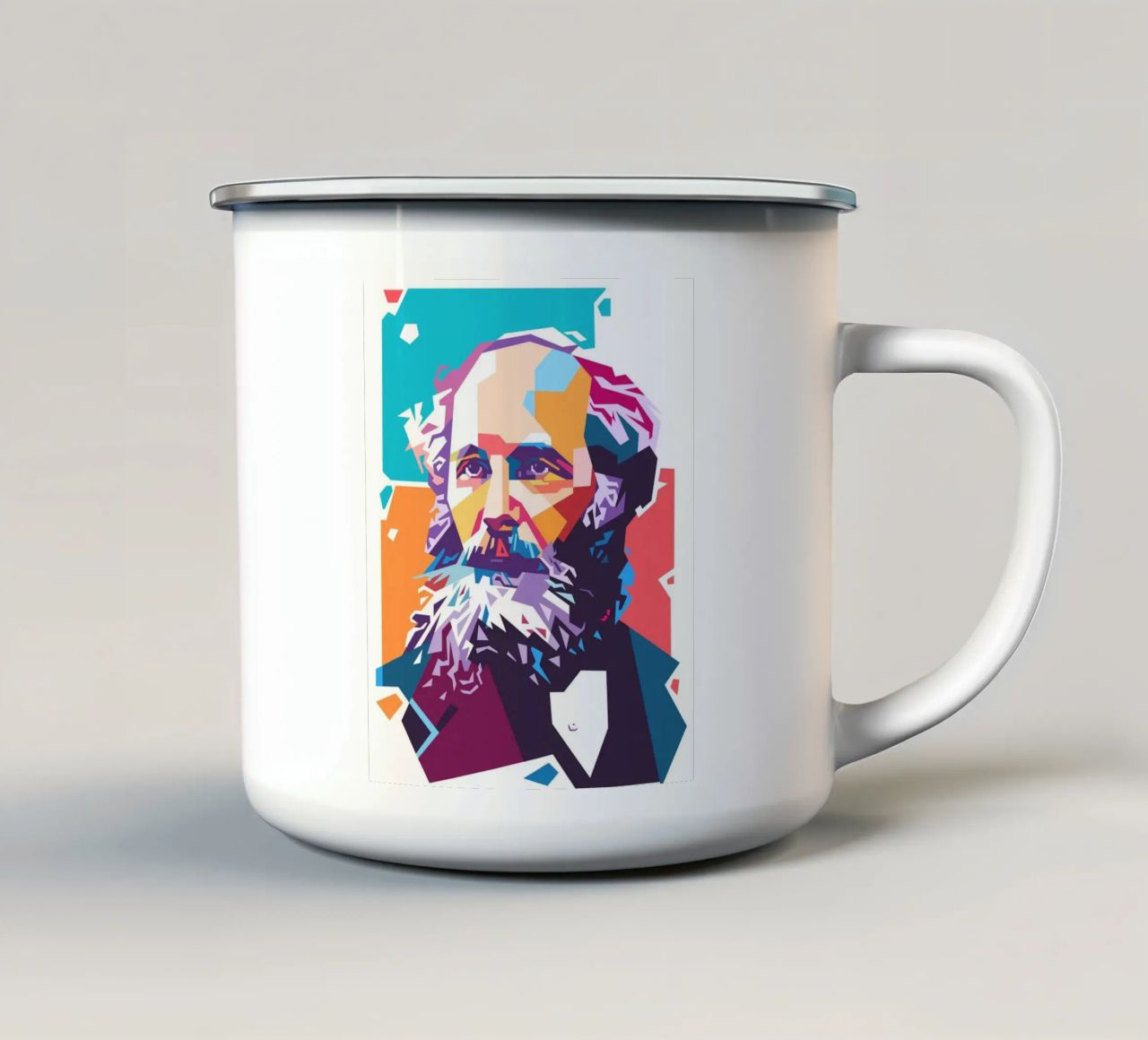 James Clerk Maxwell pop art tazza in smalto da Hantamrata