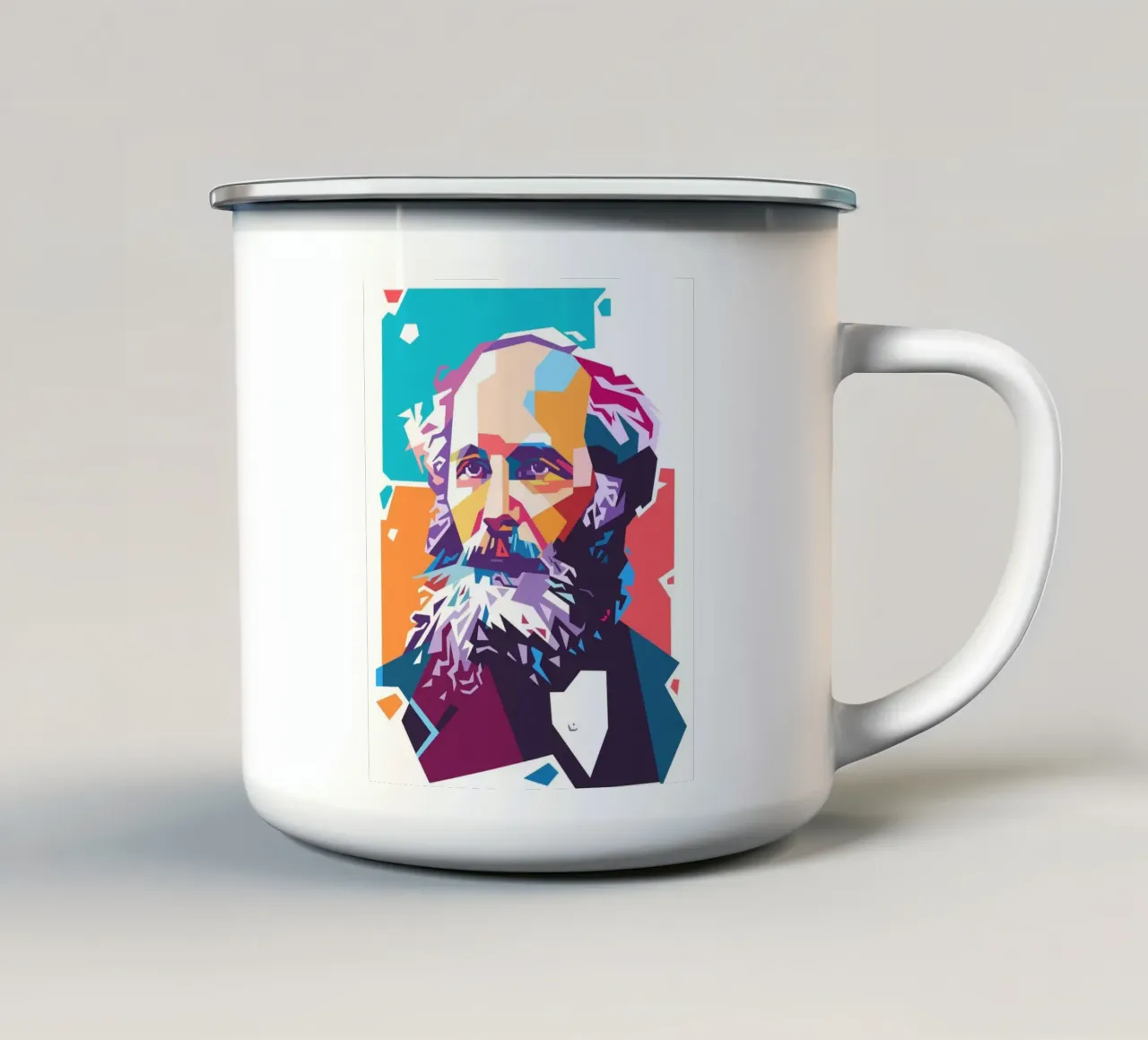 Arte pop de James Clerk Maxwell taza de esmalte de Hantamrata