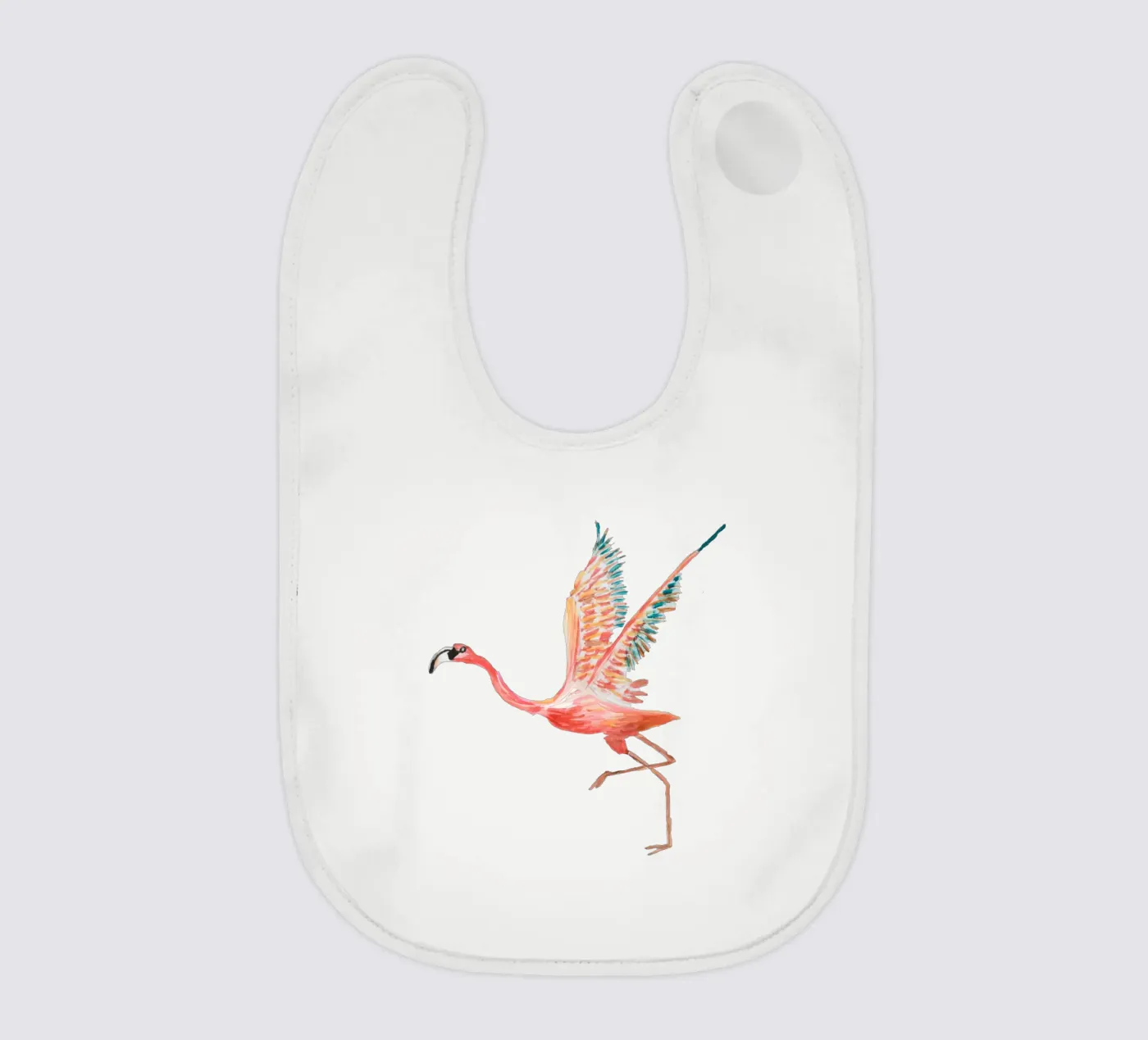 Flamingo baby bib by Femke Zwaan