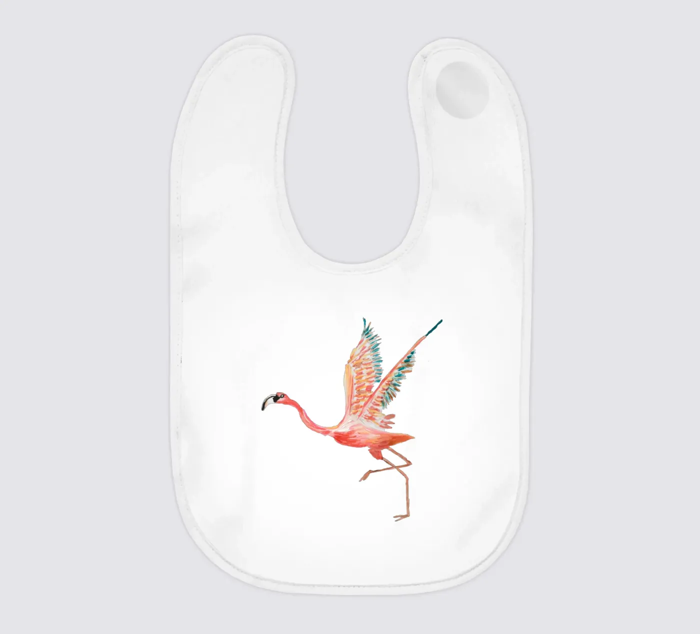 Flamingo baby bib by Femke Zwaan