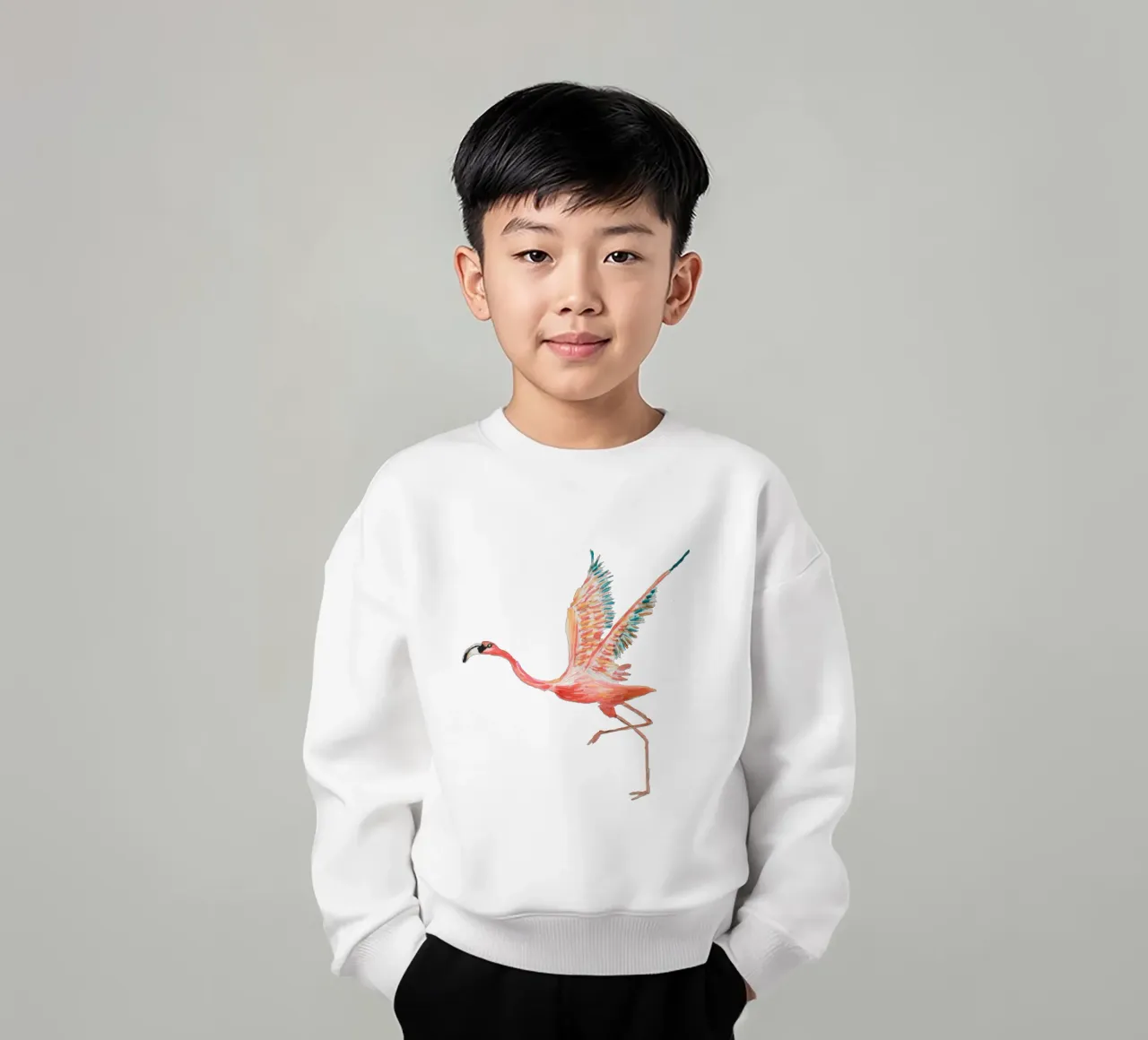 Flamingo felpa bambino da Femke Zwaan