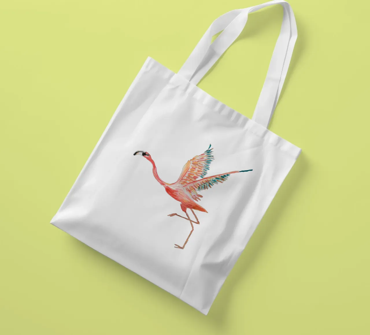 Flamingo borsa in juta da Femke Zwaan