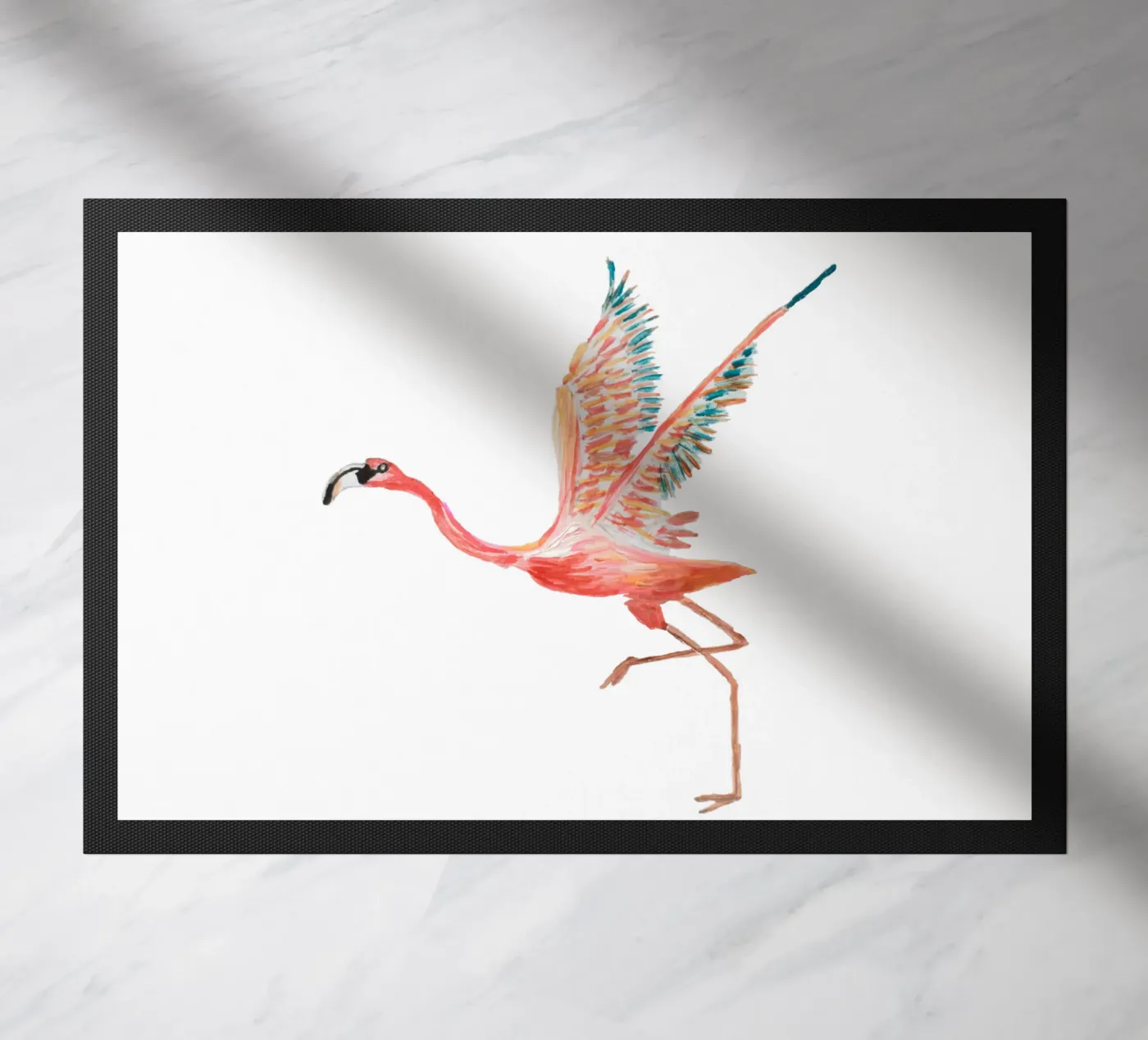 Flamingo doormat by Femke Zwaan