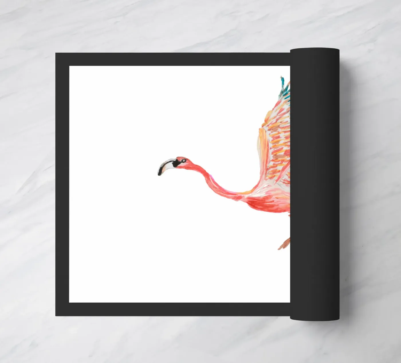 Flamingo deurmat van Femke Zwaan