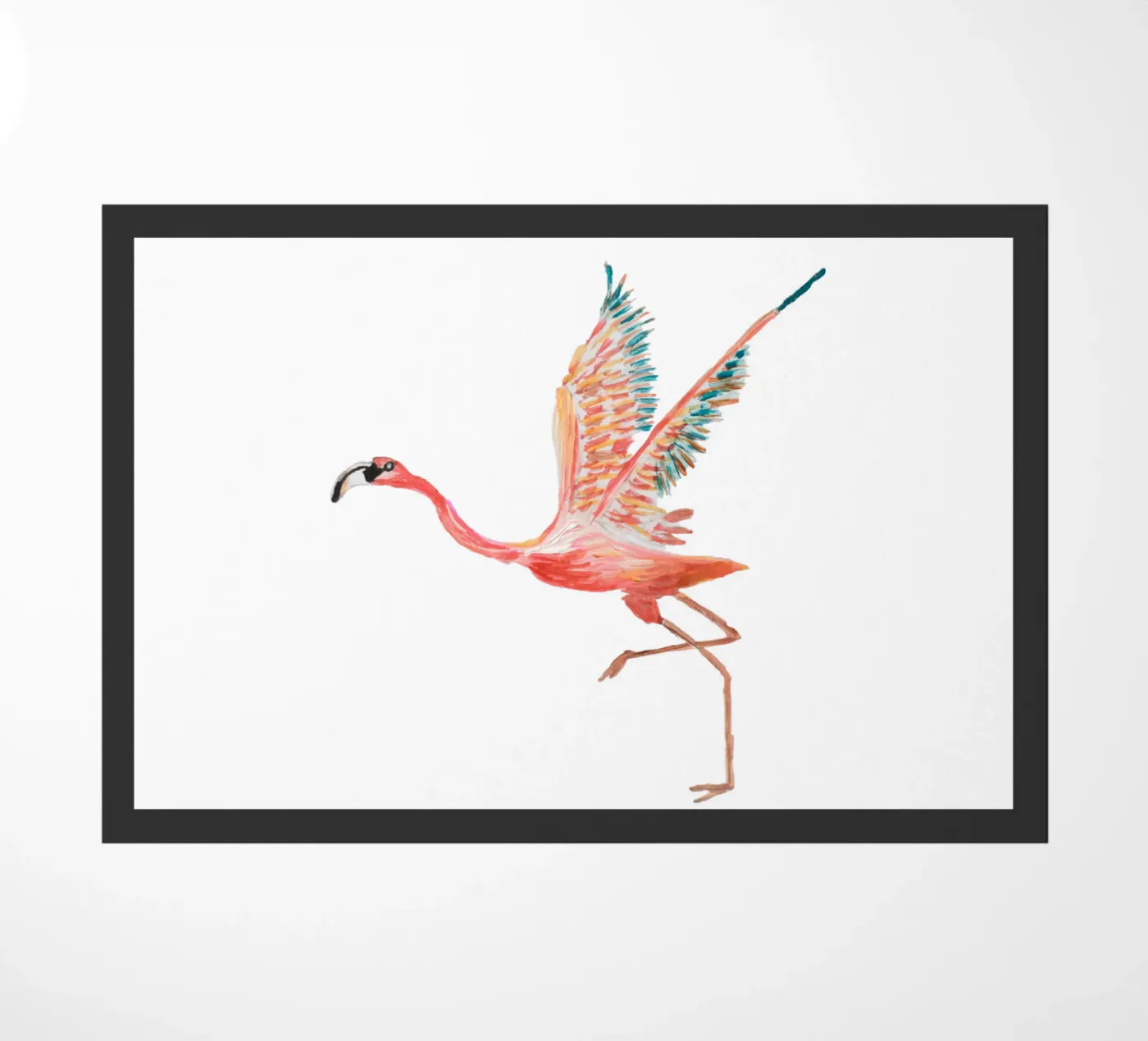 Flamingo deurmat van Femke Zwaan