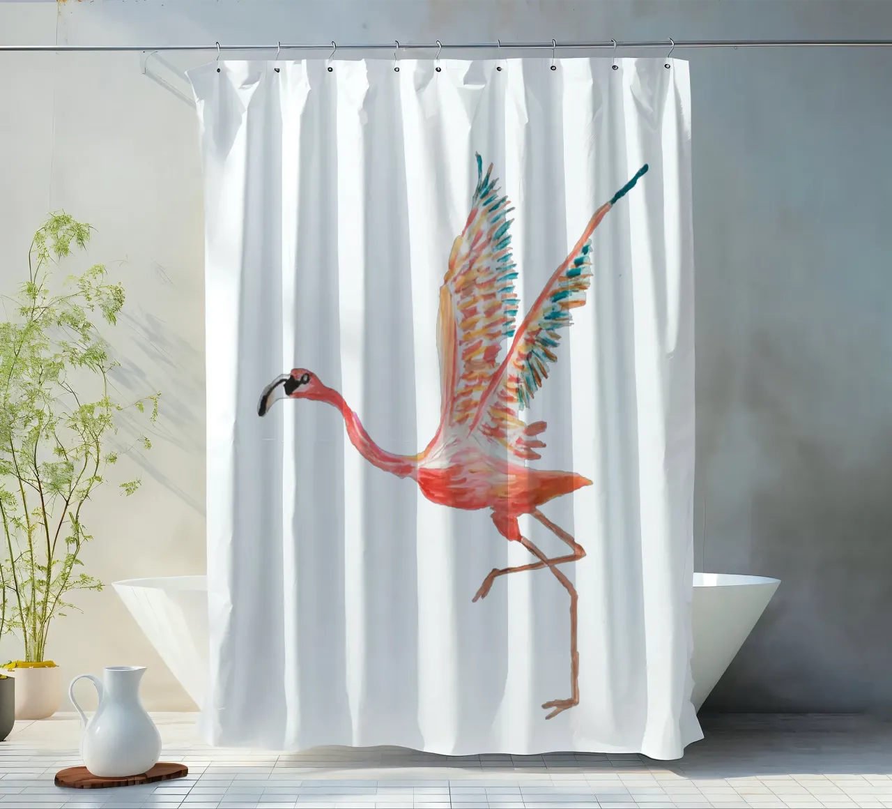 Flamingo tenda da doccia da Femke Zwaan