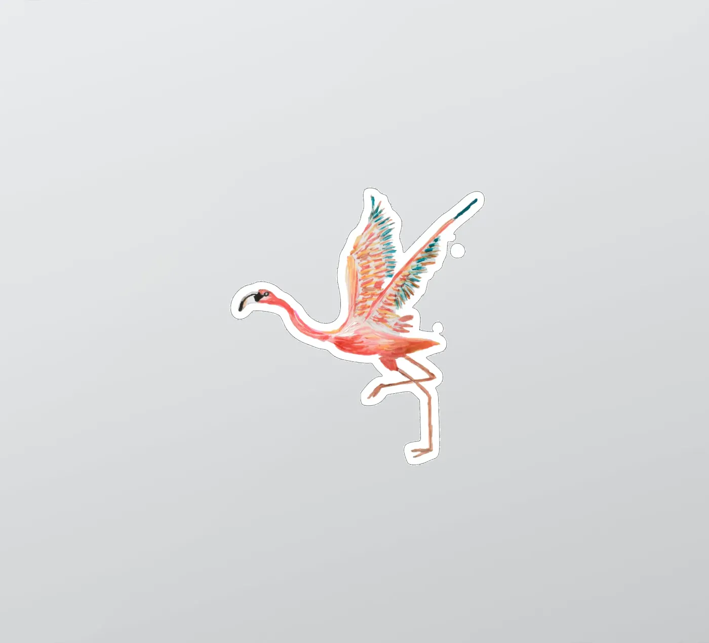 Flamingo sticker by Femke Zwaan