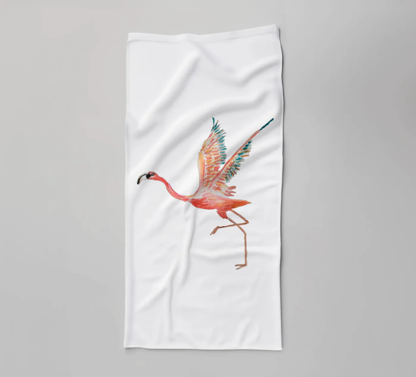 Flamingo badhanddoek van Femke Zwaan