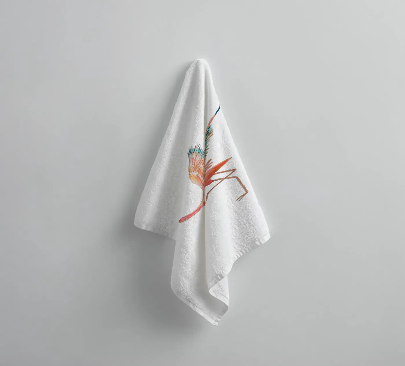 Flamingo badhanddoek van Femke Zwaan