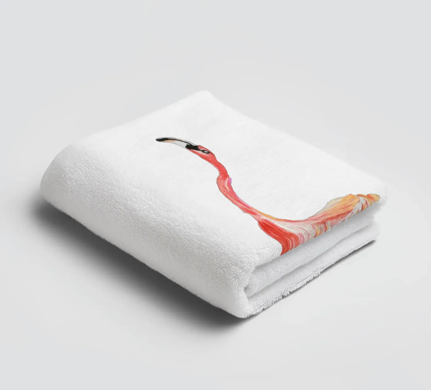 Flamingo badhanddoek van Femke Zwaan
