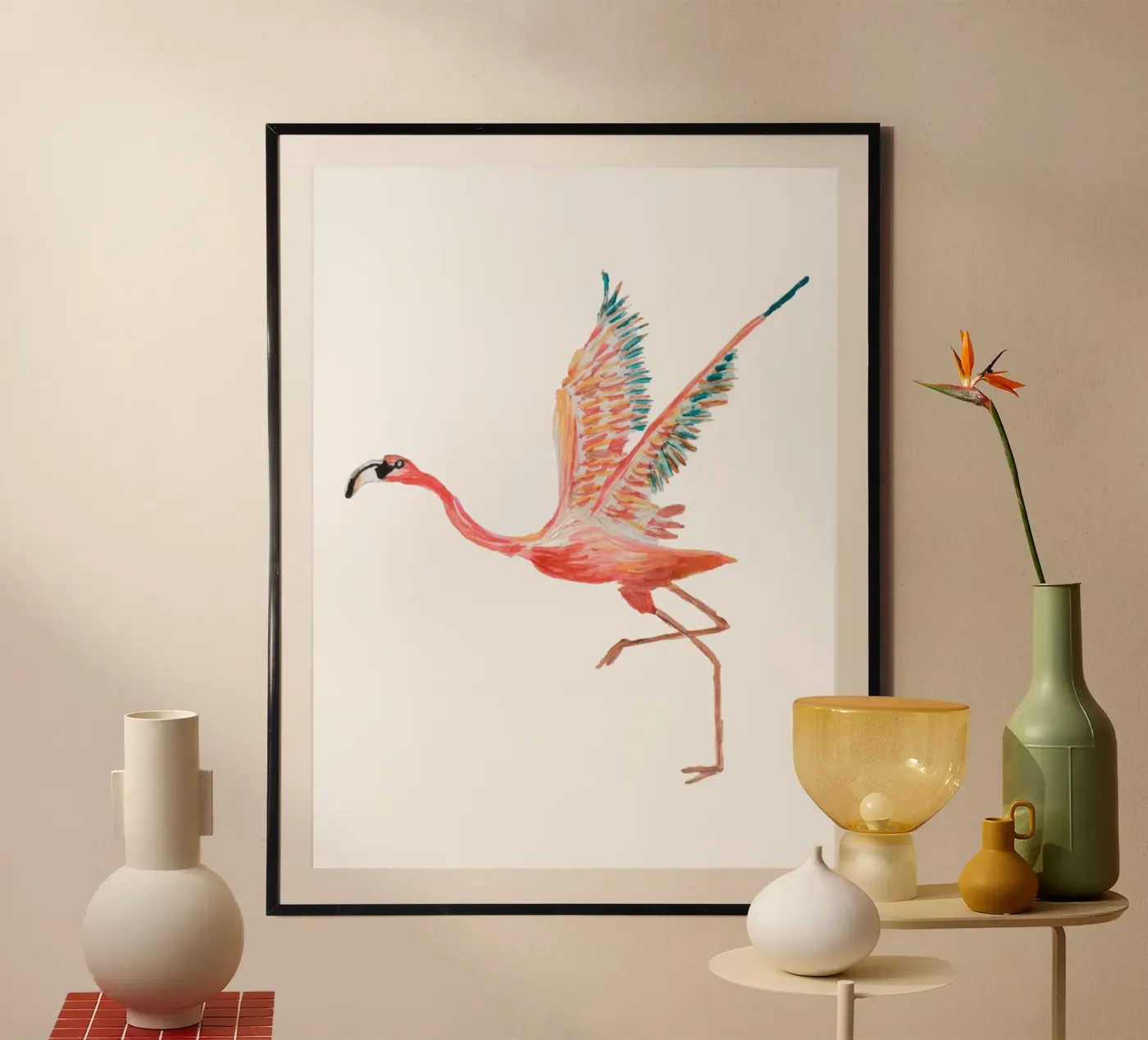 Flamingo poster de Femke Zwaan