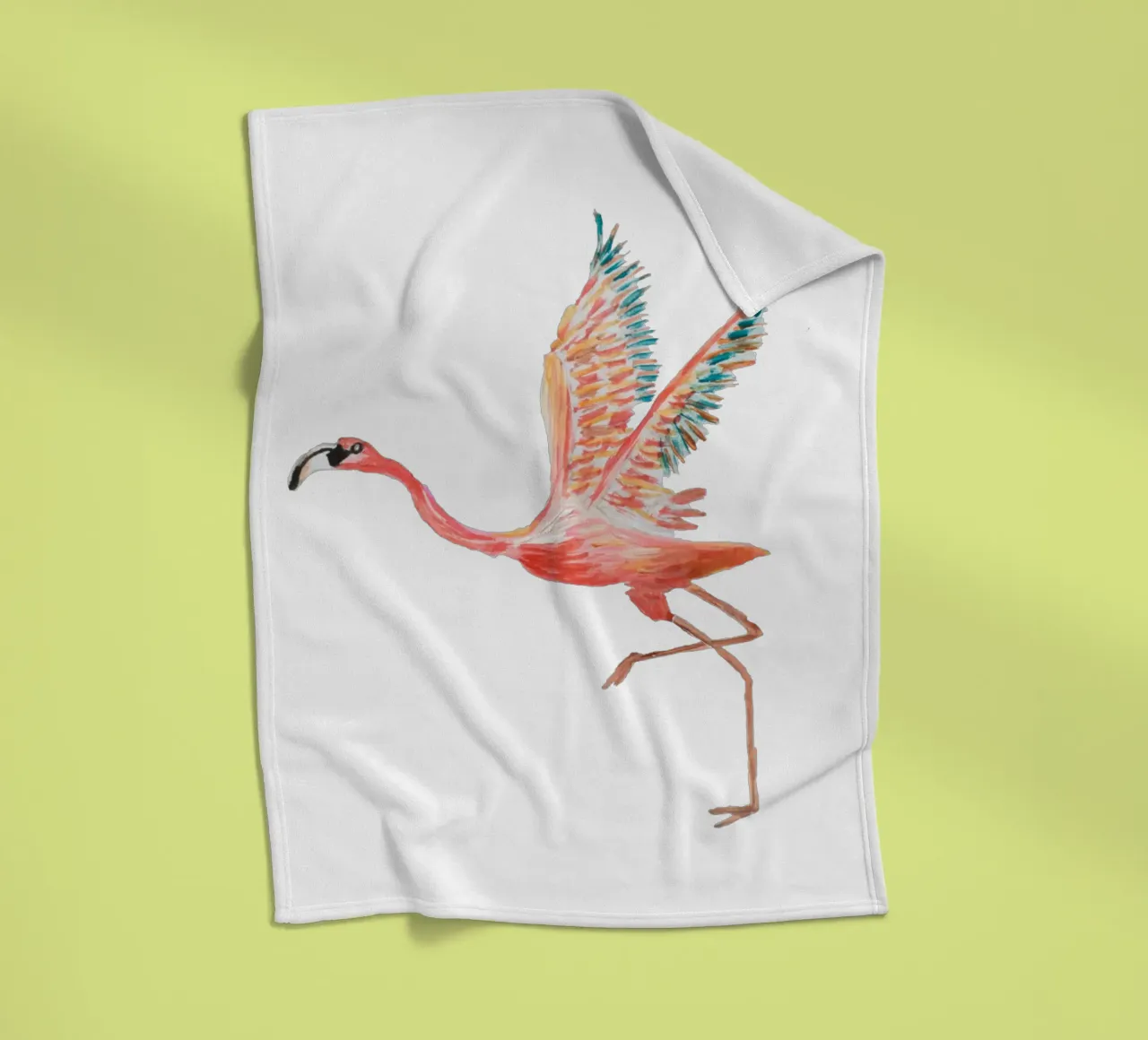 Flamingo fleecedeken van Femke Zwaan