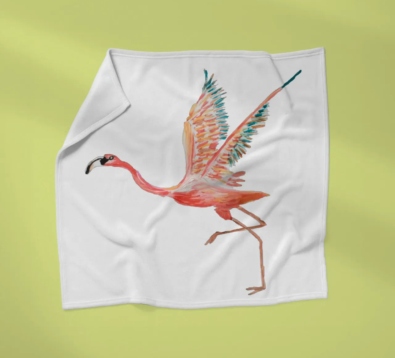 Flamingo fleecedeken van Femke Zwaan