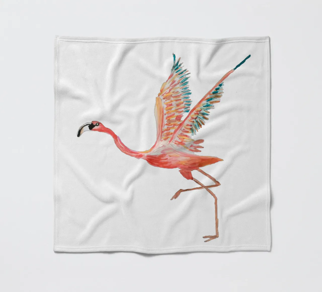 Flamingo fleecedeken van Femke Zwaan