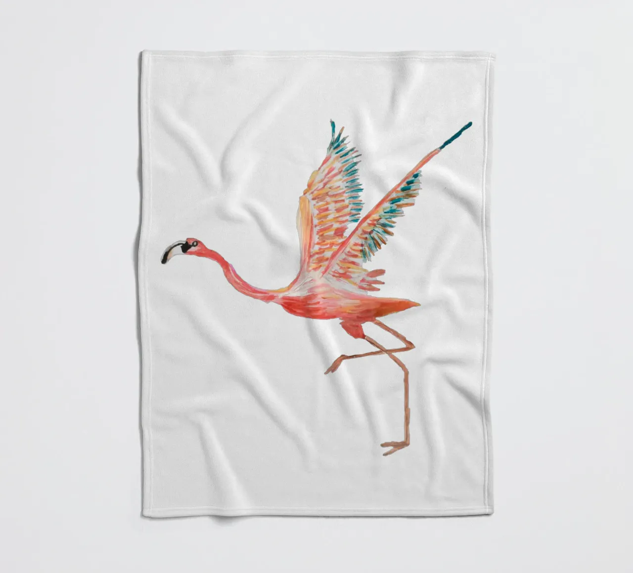 Flamingo fleecedeken van Femke Zwaan