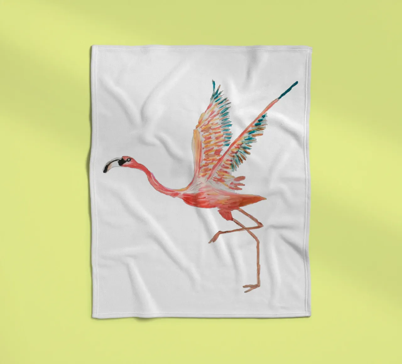 Flamingo fleecedeken van Femke Zwaan