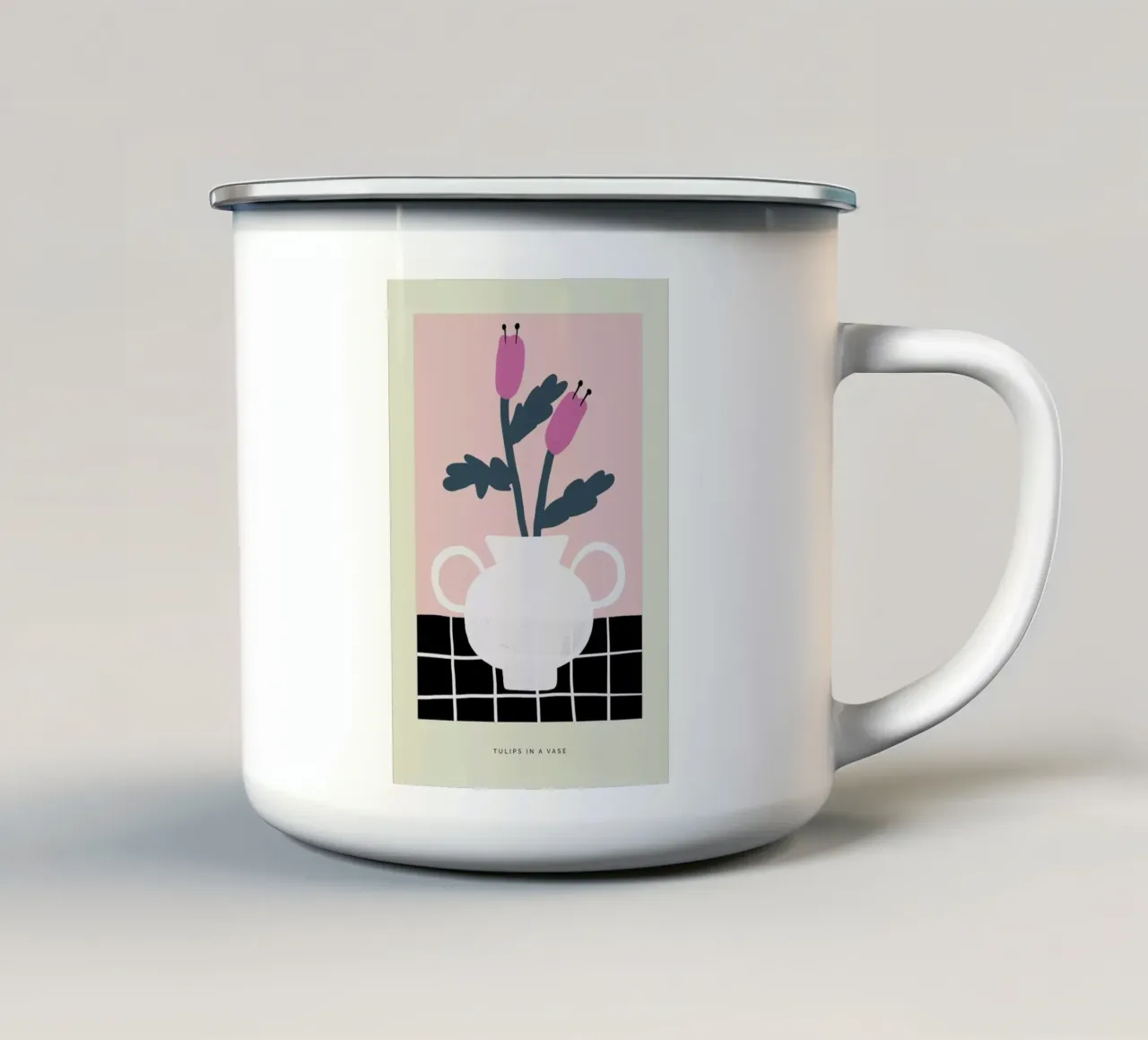Tulips In A Vase emaille mok van Studio One