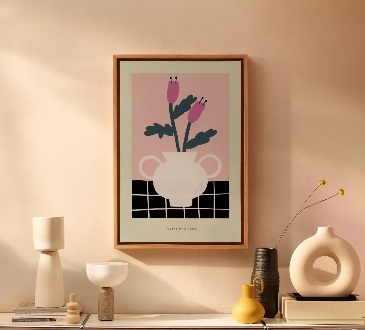 Tulips In A Vase tela con Cornice a cassetta da Studio One
