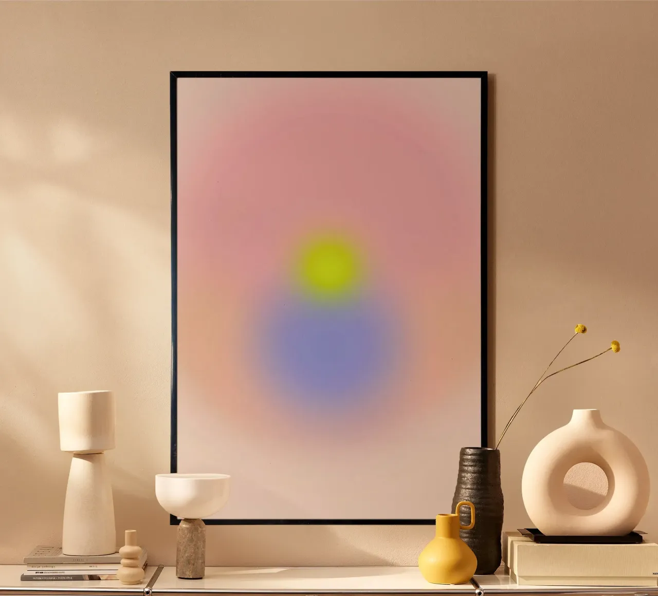 Morning Silence II Gradient poster con telaio in plastica da Galaxy Eyes