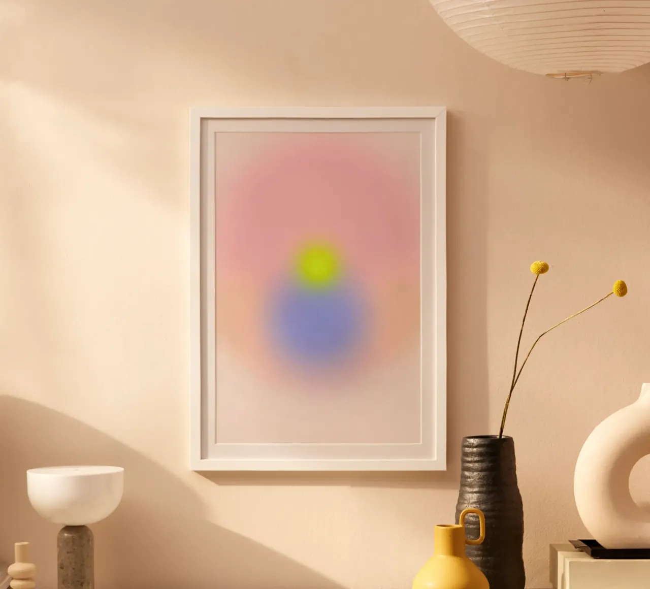 Morning Silence II Gradient poster con telaio in plastica da Galaxy Eyes