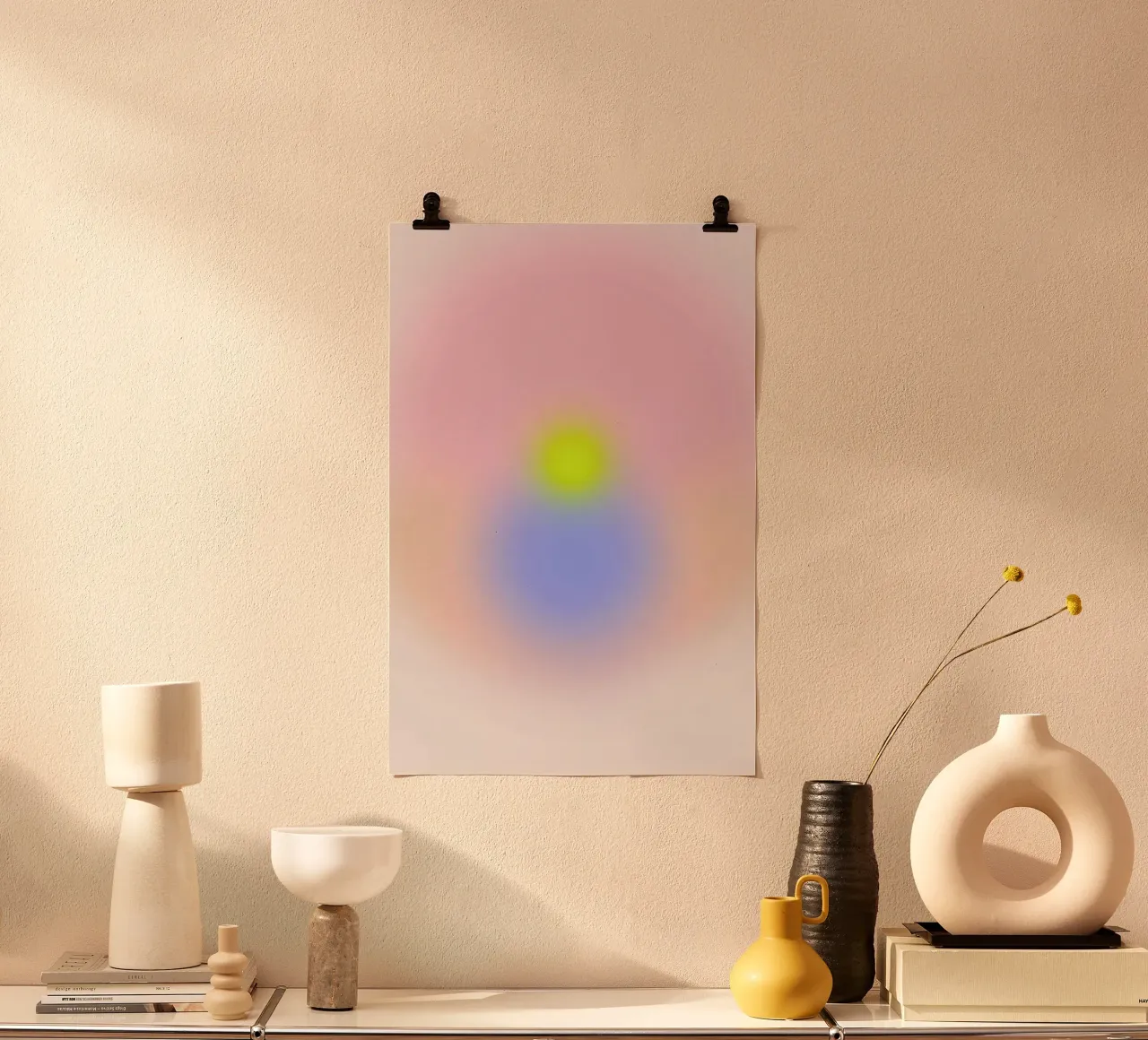 Morning Silence II Gradient poster con telaio in plastica da Galaxy Eyes