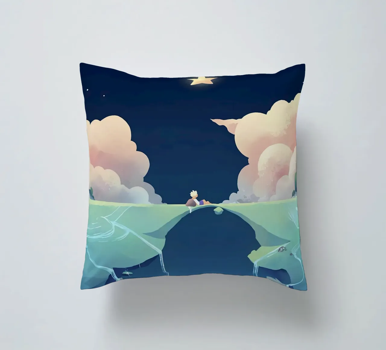 Stelle Nuvole E Ponti Lofi Art cuscino da LoFi Gallery