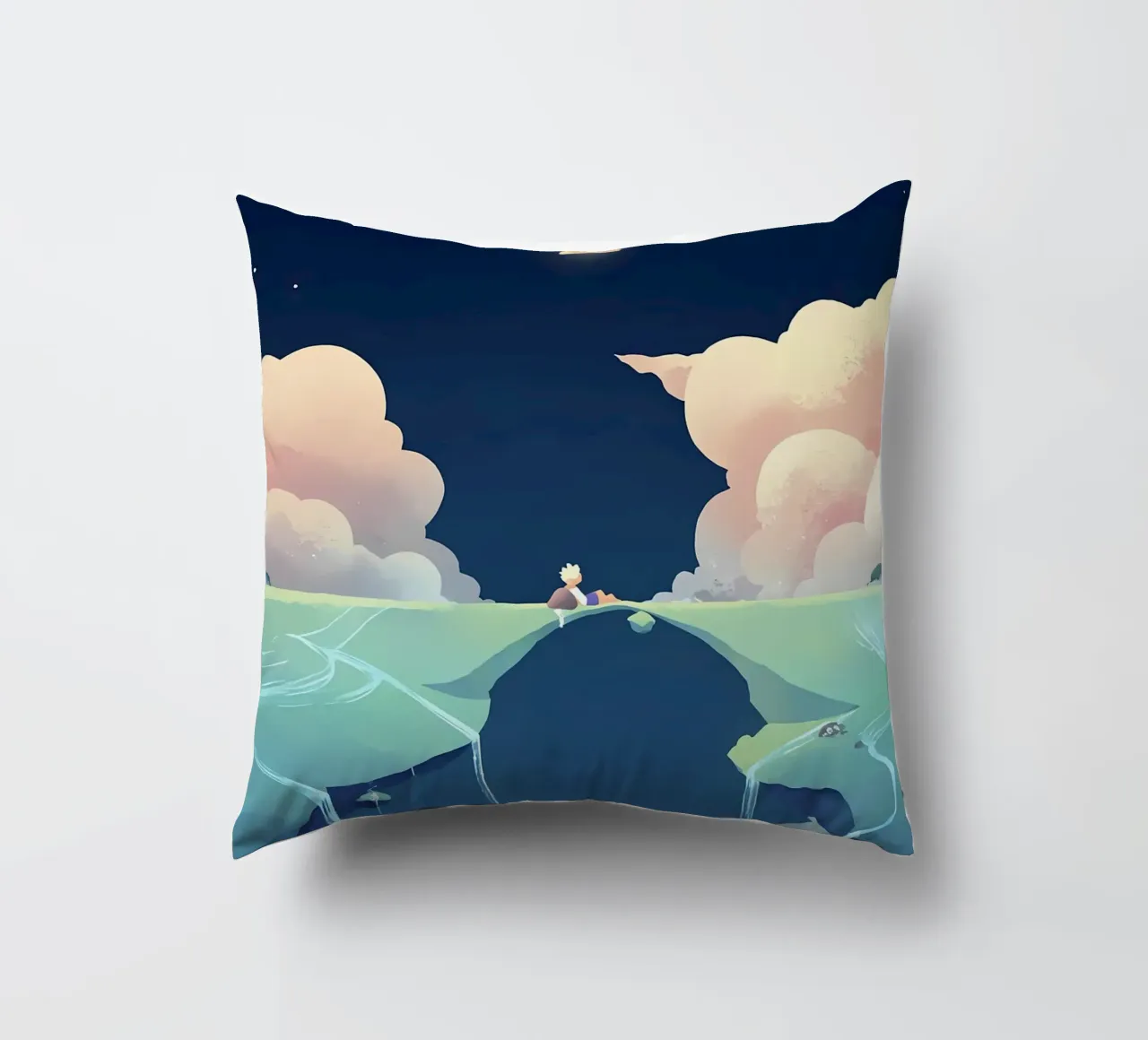 Stelle Nuvole E Ponti Lofi Art cuscino da LoFi Gallery