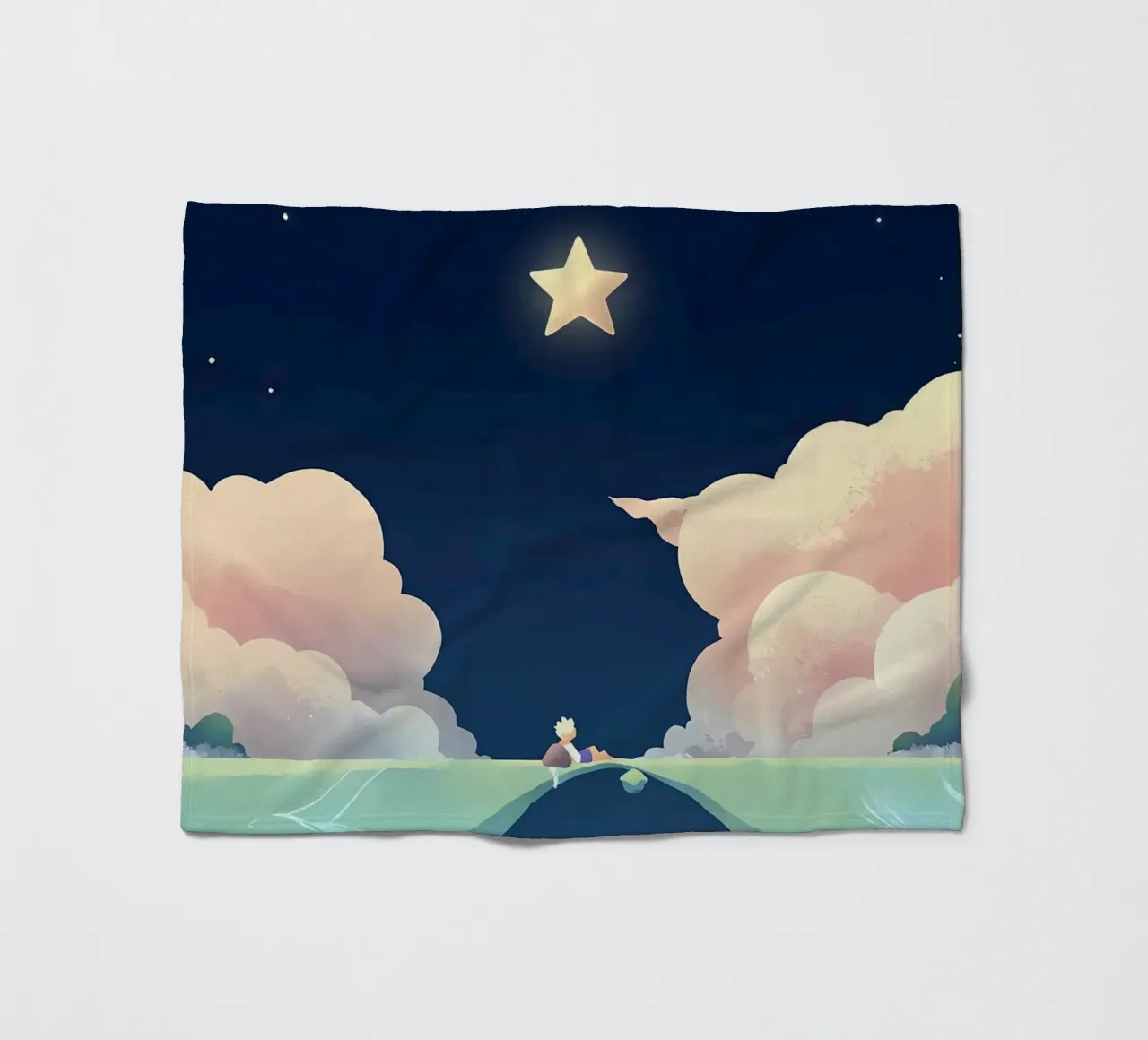 Stelle Nuvole E Ponti Lofi Art coperta in pile da LoFi Gallery