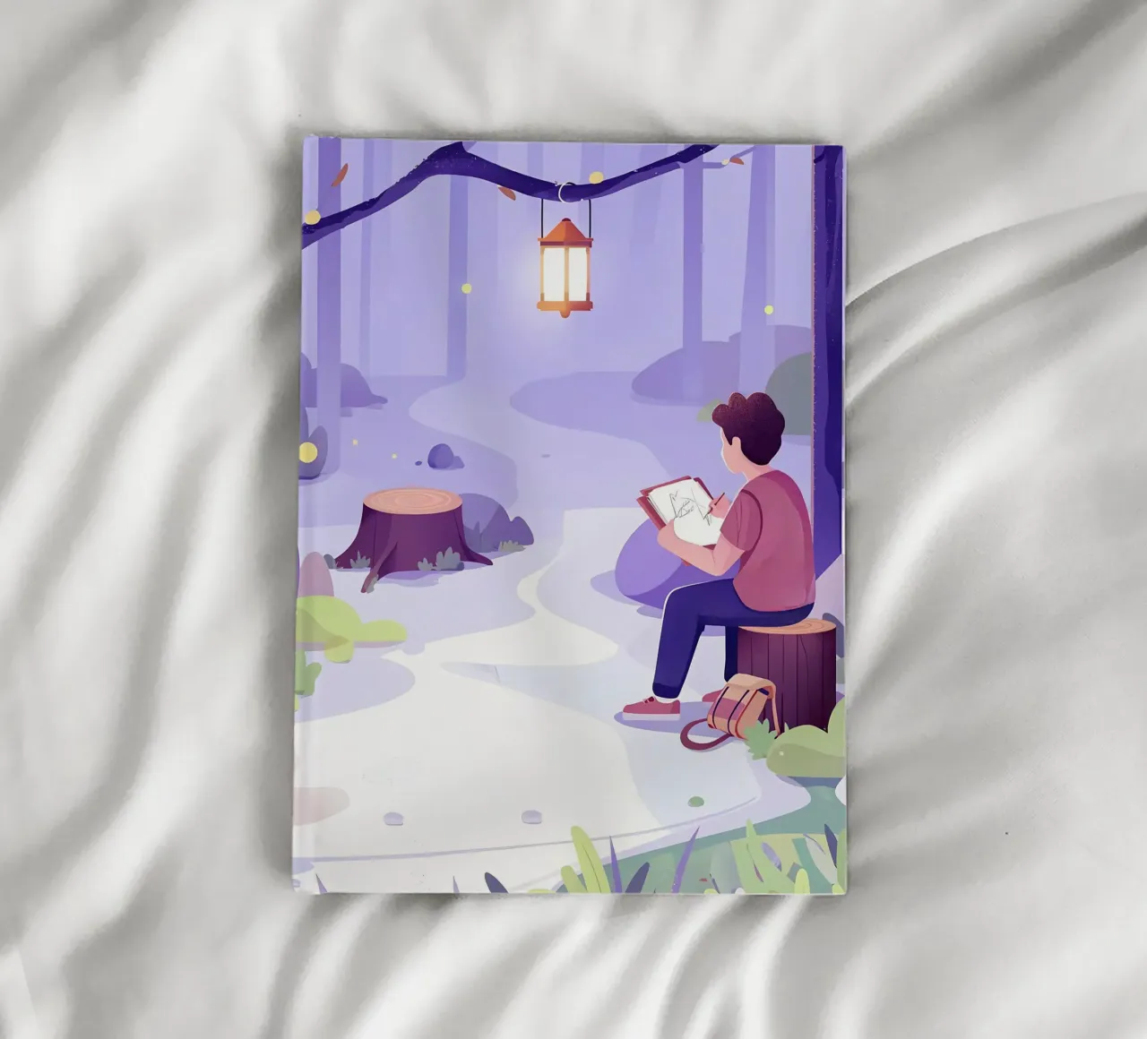 Pittura nella foresta notte Lofi Art diario da LoFi Gallery