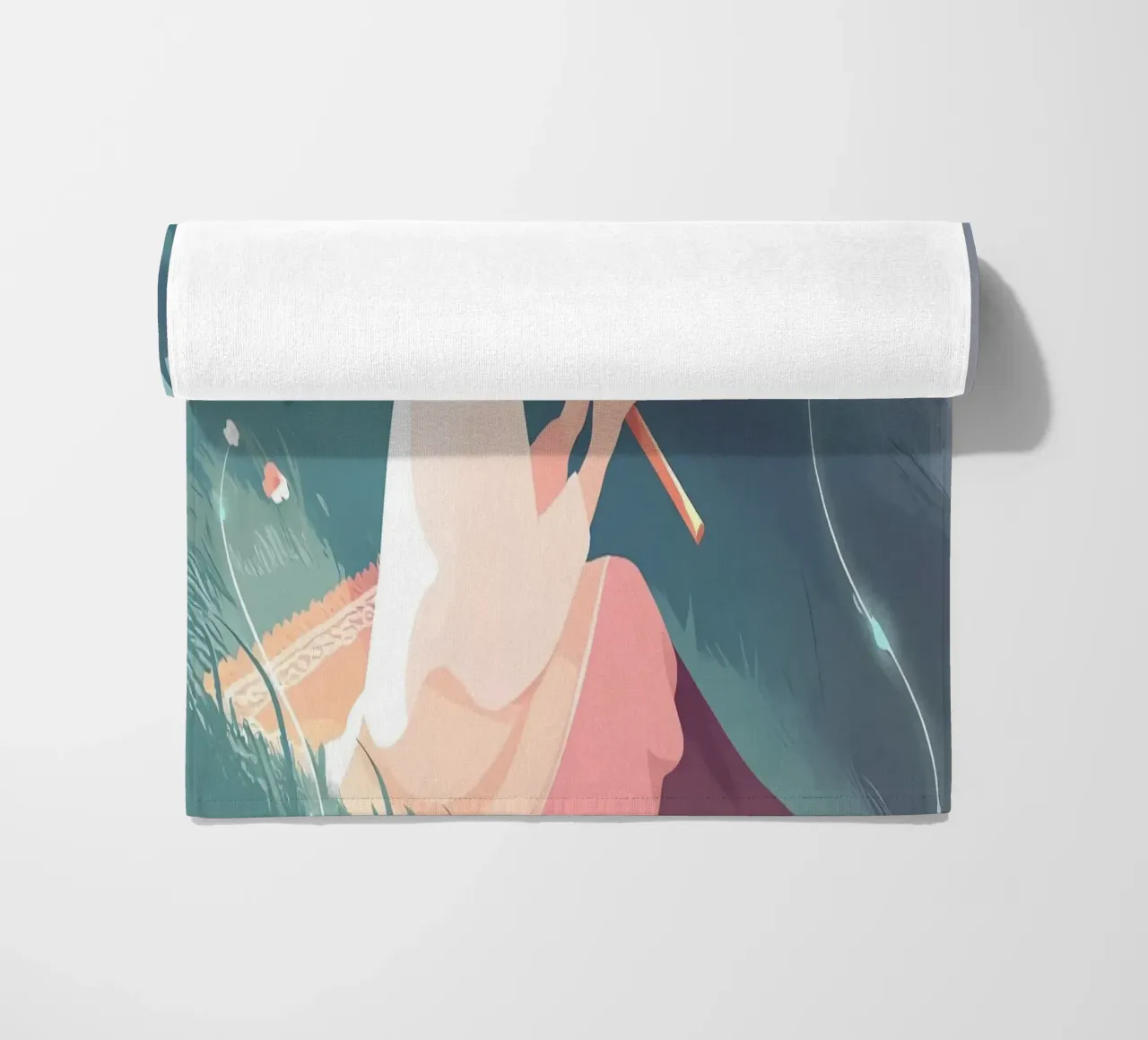 Flauto musicista donna di notte Lofi Art telo mare da LoFi Gallery