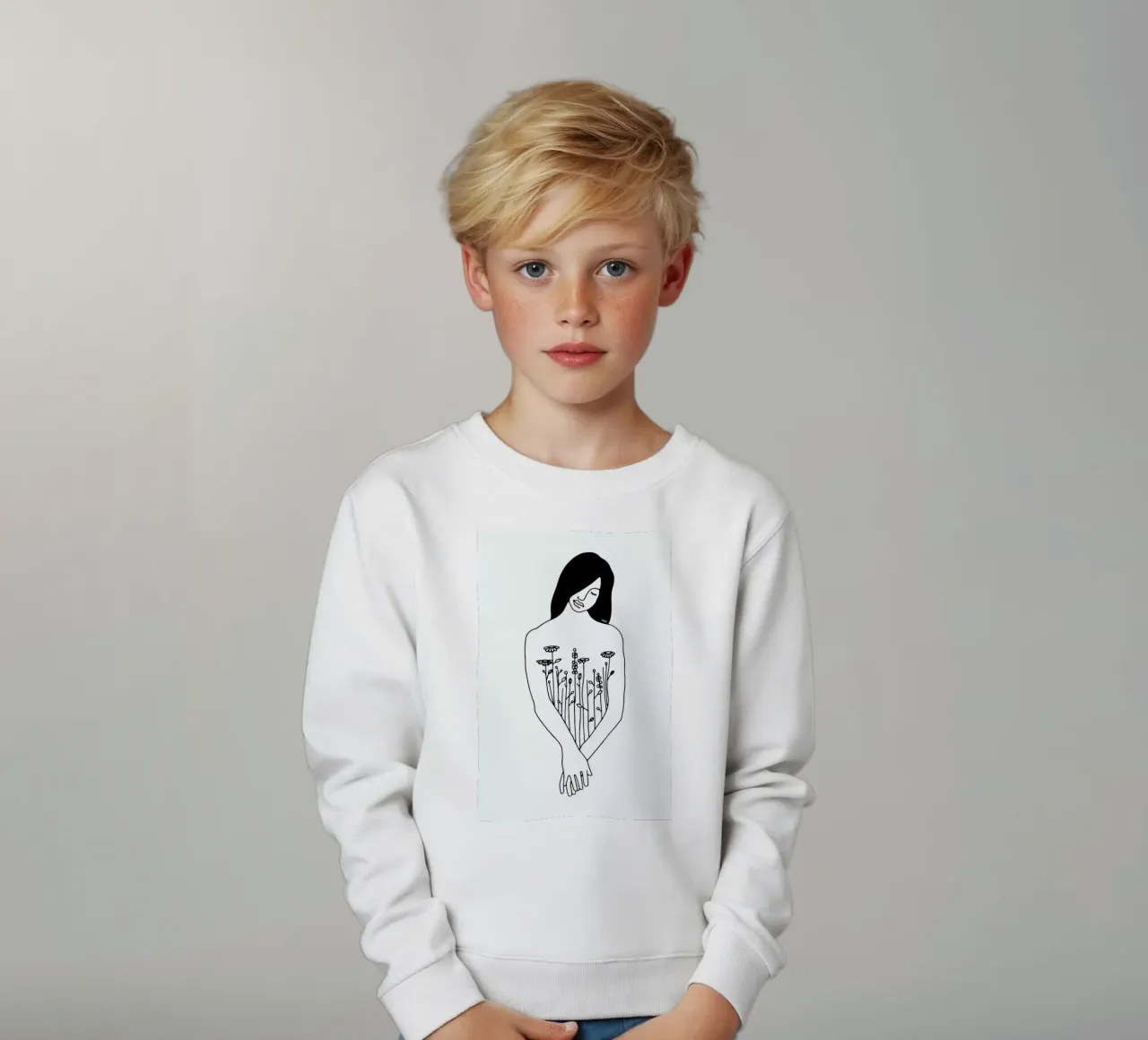 Flowers Inside Me kids sweatshirt by Ninhol