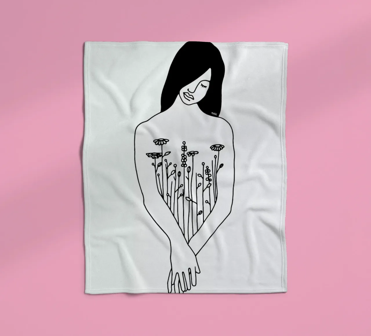 Flowers Inside Me fleece blanket by Ninhol
