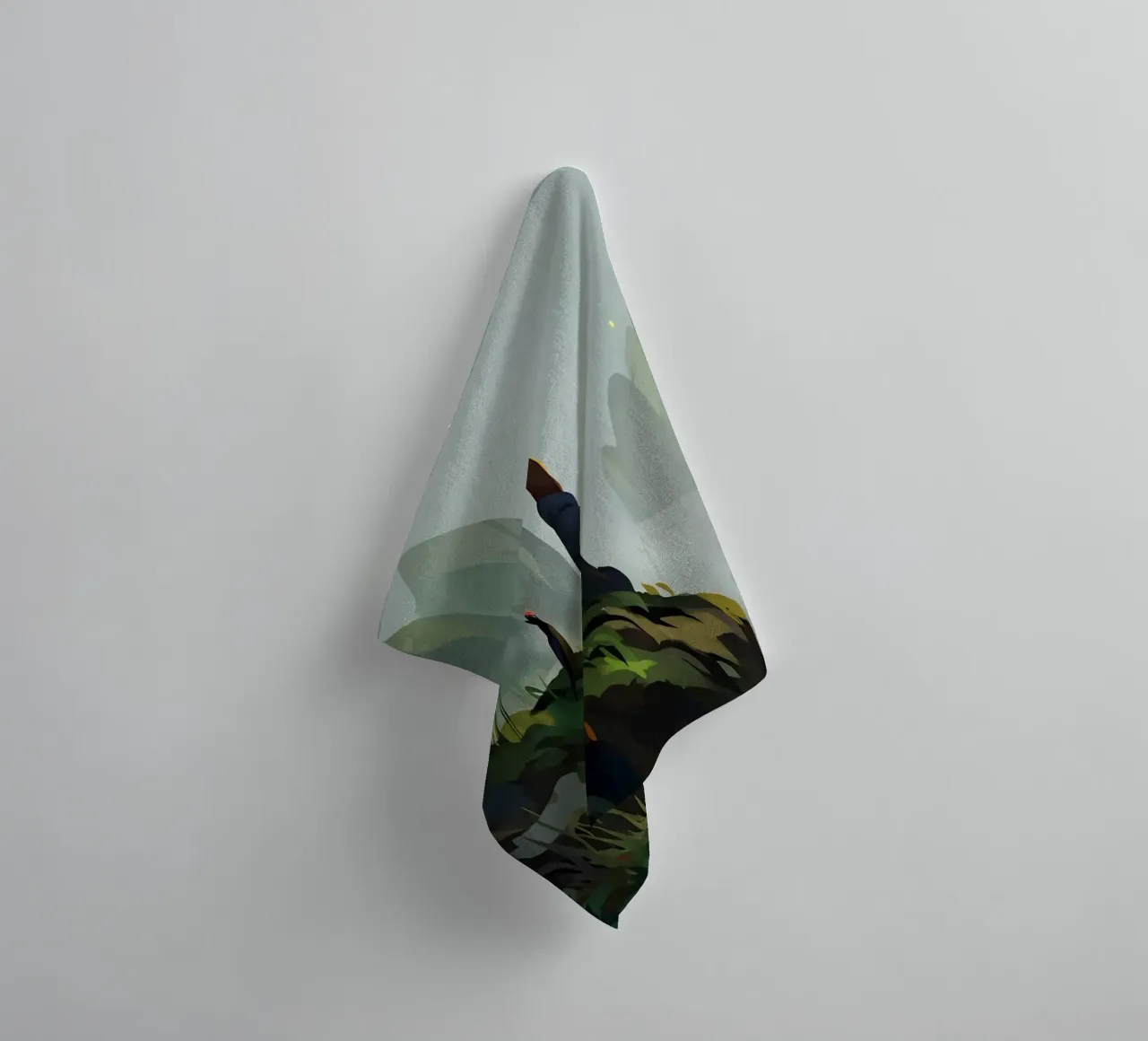Reading At Mountain Cliff Lofi Art towel by LoFi Gallery